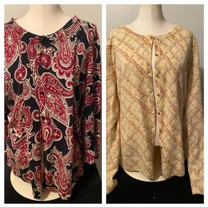 Set of TWO Talbots Women's plus size cardigans